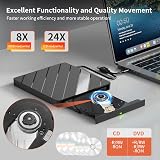 Alxum USB C DVD Drive 8-in-1 SD TF Card Reader CD RW Burner Laptop Mac view 4