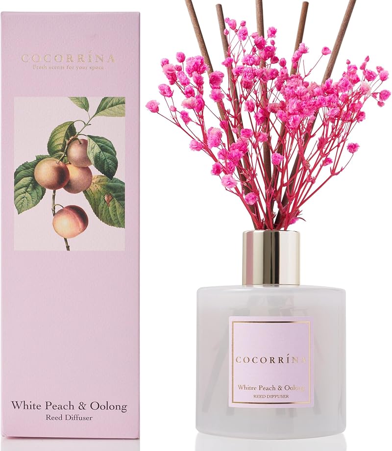 COCORRÍNA Reed Diffuser 200ml White Peach & Oolong Scented Home Decor