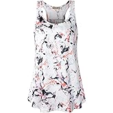 Cestyle Womens Sleeveless Scoop Neck Flowy Loose Fit Workout Shirts Racerback Long Tank Tops