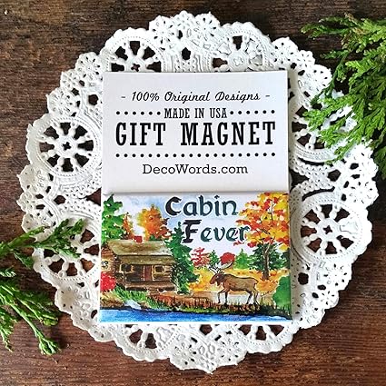 Amazon Com Deco Magnet 2 X3 Cabin Fever Fridge Magnet Moose
