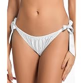Farlenoyar Women Silk Panties Lightweight Briefs Smooth Breathable Satin Bikini,Sexy Tie-Side Underwear Daily Fit Comfort