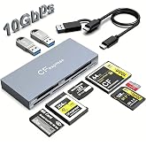 CFexpress Type B Card Reader 8 in 1, 10Gbps Multi CF Express Reader Adapter for CFexpress Type B/CF/XD/MS/TF/SD Memory Card Readers Hub with 2*USB Gen 3.2 Data Port for Windows/Mac/Linux/Android