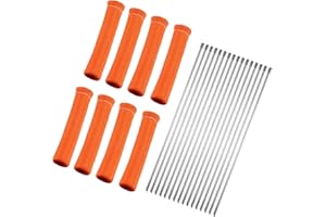Motoforti 8 Pcs High Heat Shield Engine Spark Plug Wire Boots Protector Sleeve Cover with 16 Pcs Stainless Steel Wire Cable T