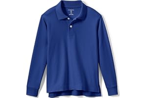 Lands' End School Uniform Kids Long Sleeve Interlock Polo Shirt