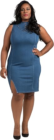 curvy denim dress