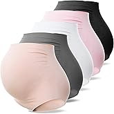 SUNNYBUY Women's Maternity High Waist Underwear Pregnancy Seamless Soft Hipster Panties Over Bump