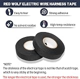 RED WOLF Wiring Loom Cloth Tape 3/4 in x 50 ft 5 Pack Heat Resistant view 3