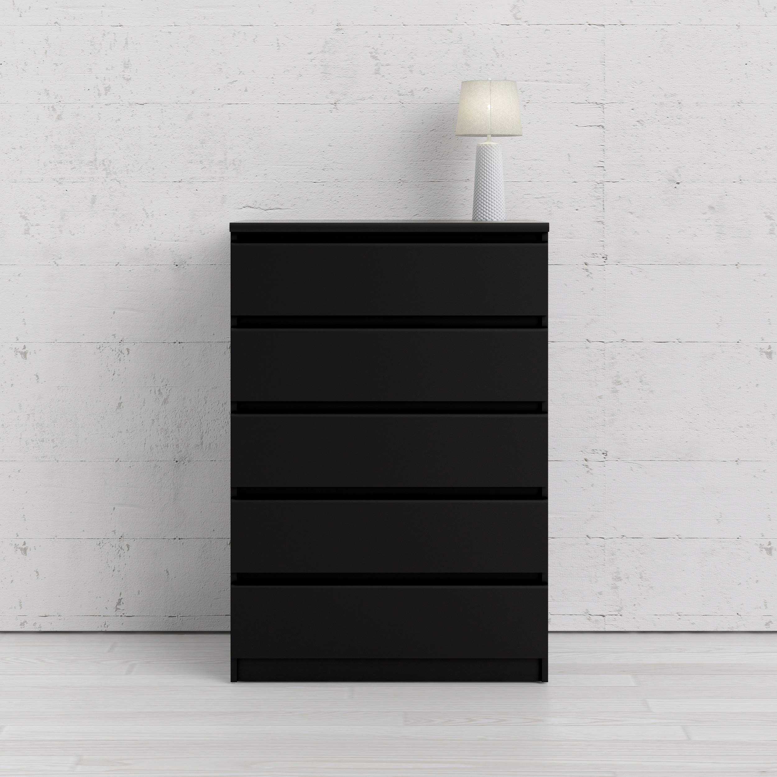 Tvilum 5 Drawer Chest, Black Matte