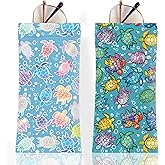 Anikathy 2Pcs Sunglass Eyeglass Glasses Case Soft PU Leather with Cleaning Cloth Cute Glasses Pouch Bag for Men Women Girs