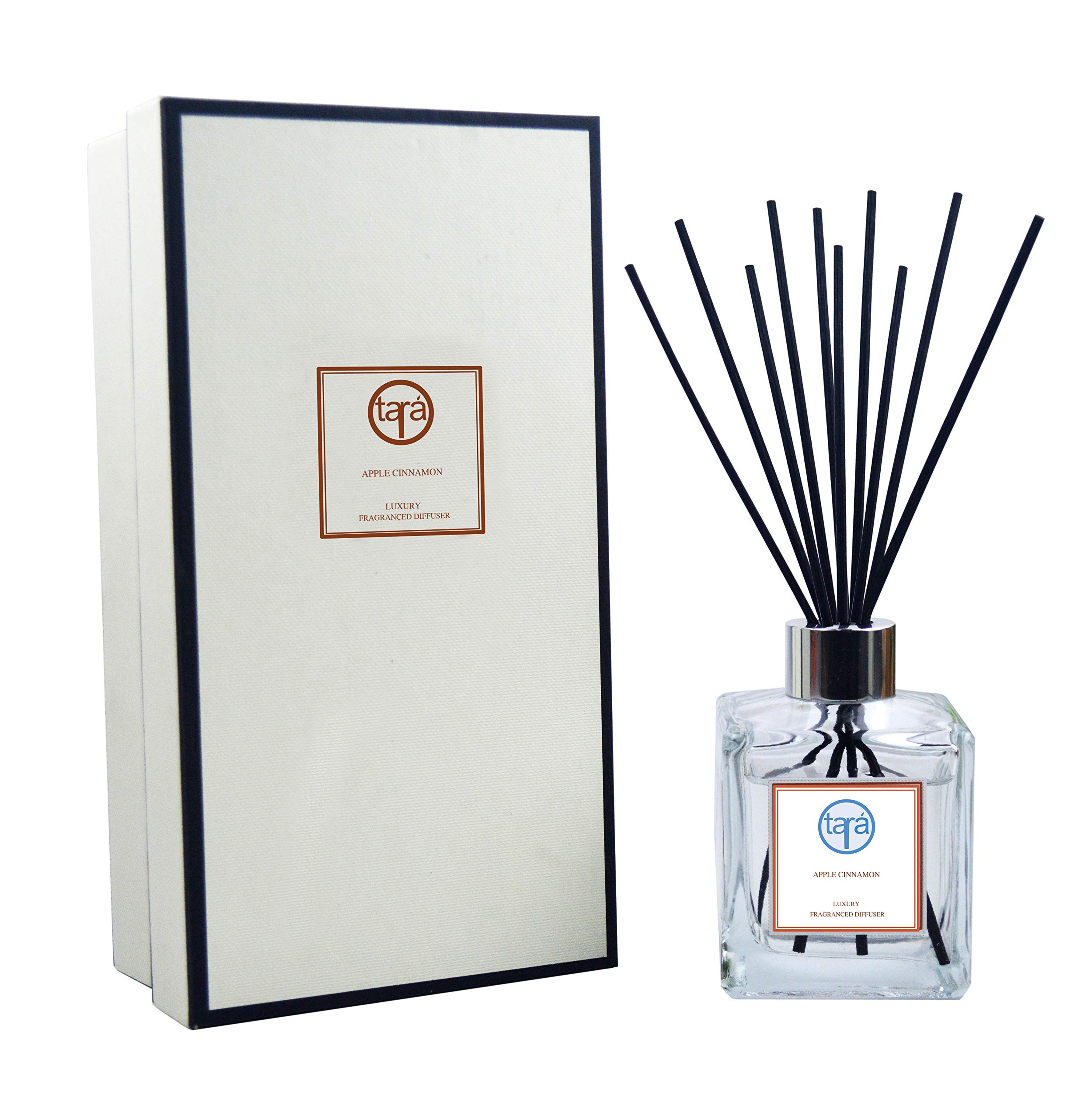 Tara Apple Cinnamon Essential Oil Reed Diffuser 120ml, 10 Fibre Reeds, Home Fragrance, Gift Idea