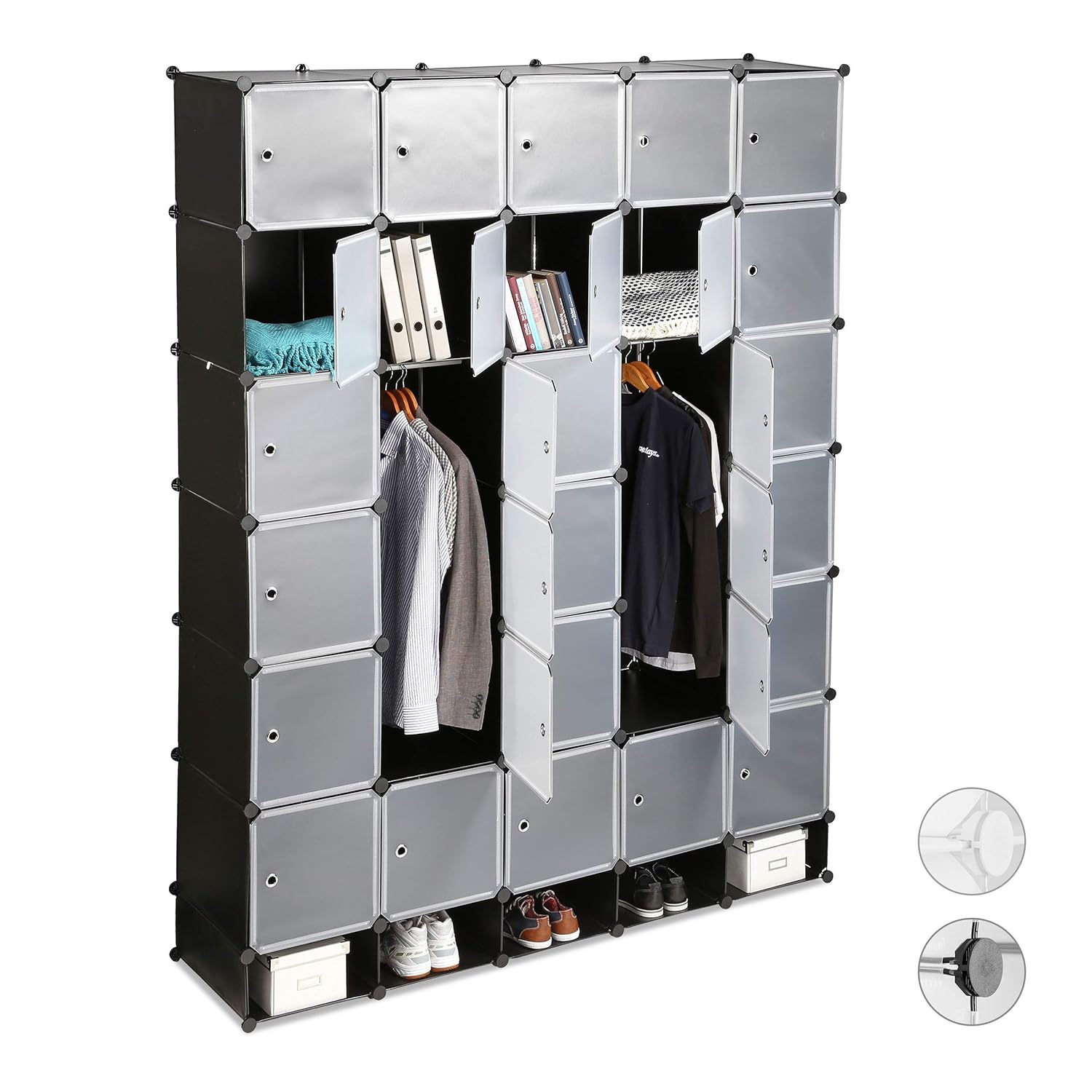 Relaxdays Xxl Modular Wardrobe 25 Compartments Clothes