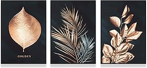 FELIMAI Gold Wall Art,Gold Wall Decor, Gold Home Decor, Suitable for Living Room, Bedroom, Kitchen Decoration(8x10 inch Unframed Canvas Wall Art 3-Set).
