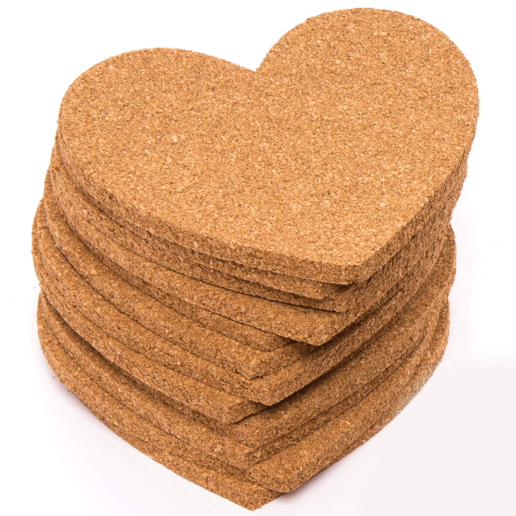 Baker Ross AW103 Heart Cork Coasters Class pack (Pack of 30) Ideal Mothers Day/Valentines Day Themed Crafts for Classroom Activities