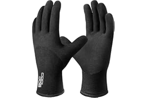 COOLJOB Winter Work Gloves for Men Women with Grip, Thermal Fleece Lined, 3/4 Latex Coated, Warm & Safety, for Freezer, Heavy