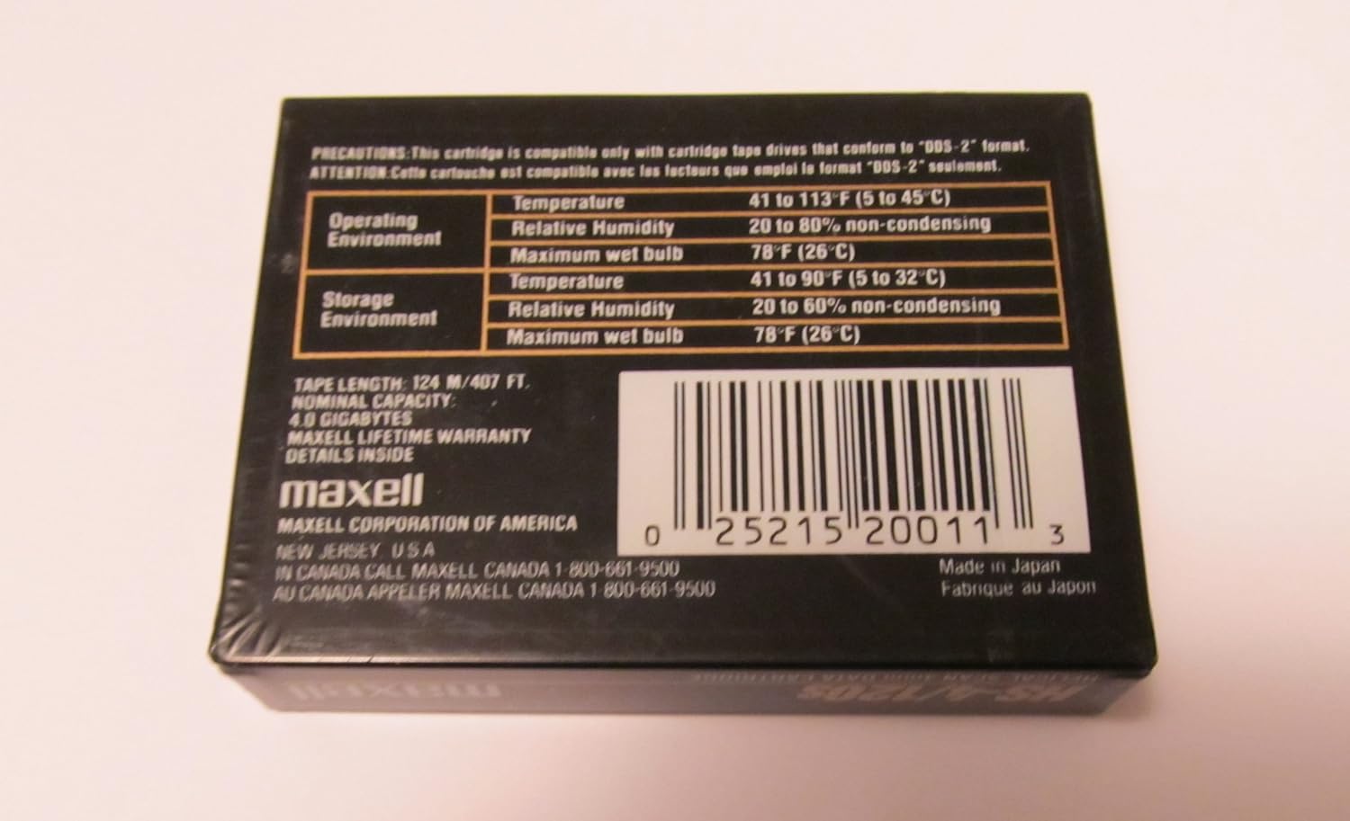 Maxell Hs 4 120s Dat Dds 2 Data Cartridge 1pk Dds2 Dat 4mm 120m 4 8gb Tape Cartridge Tapmed Native Compressed 8gb Dat Dds 2 4gb Data Cartridges Blank Media Gedania1922 Pl