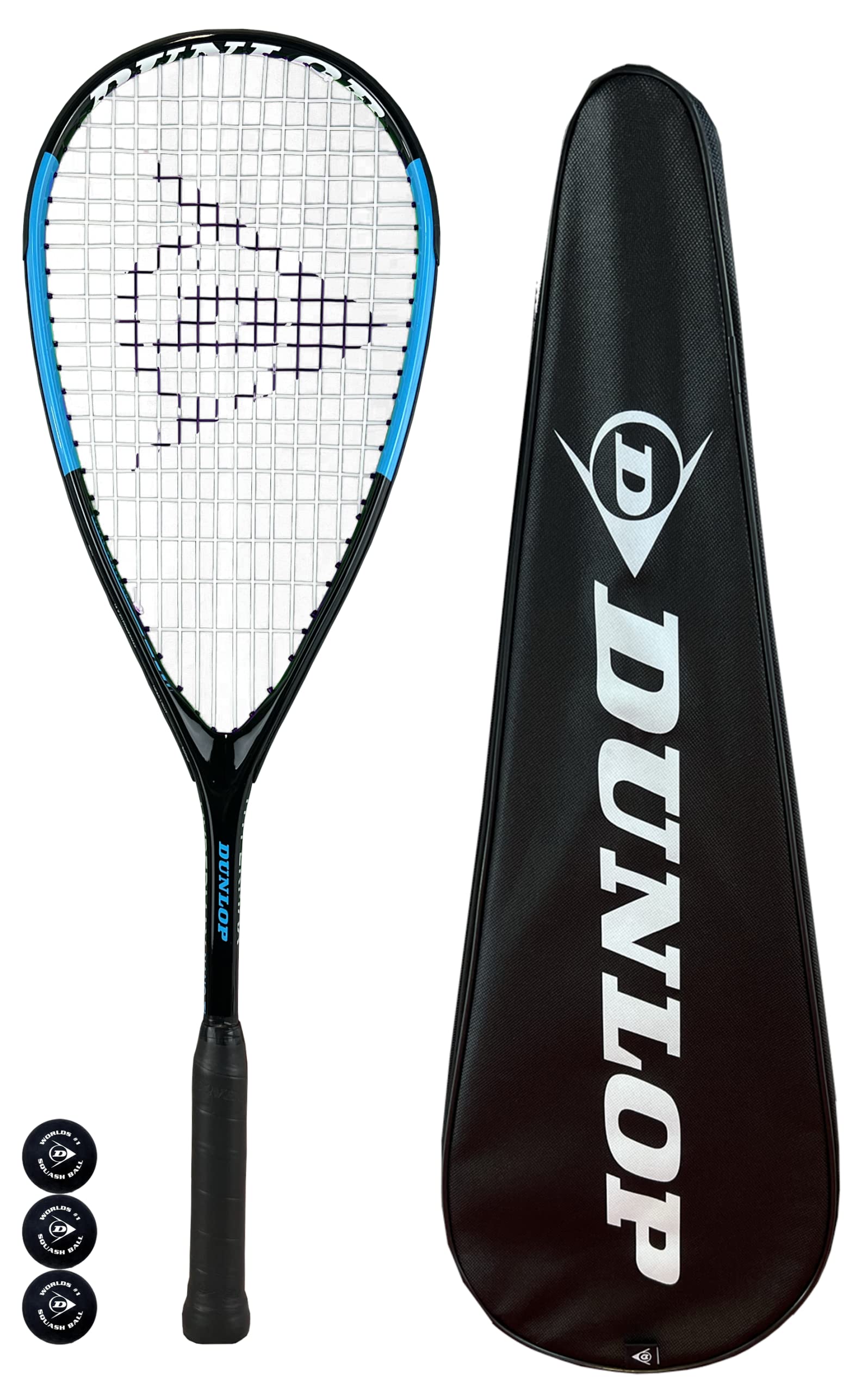 Dunlop Hypermax Squash Racket inc Protective Cover & 3 Squash Balls (Various Model Choice) (Hypermax Nano)