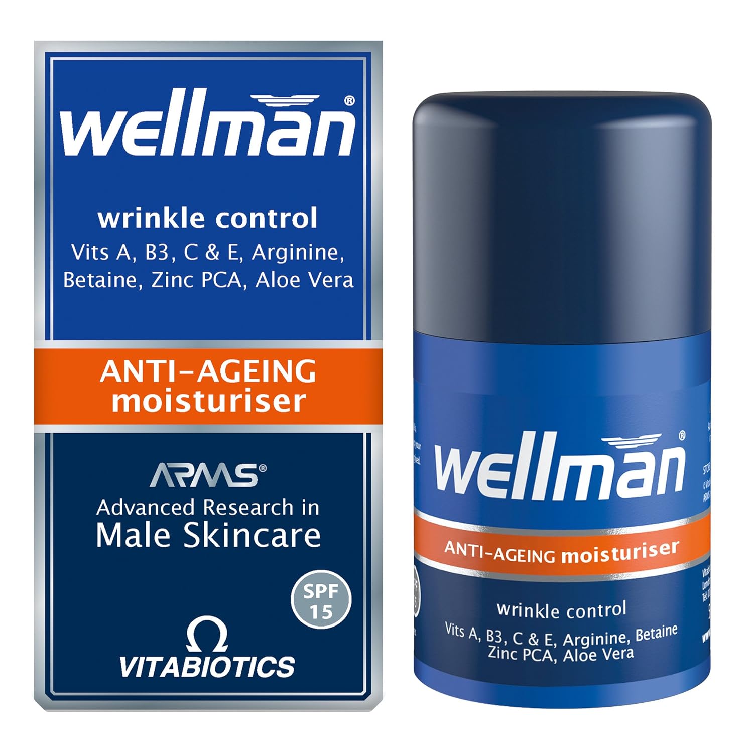 Vitabiotics Wellman AntiAgeing Moisturiser Helps Reduce Wrinkles SPF 15 50ml eBay