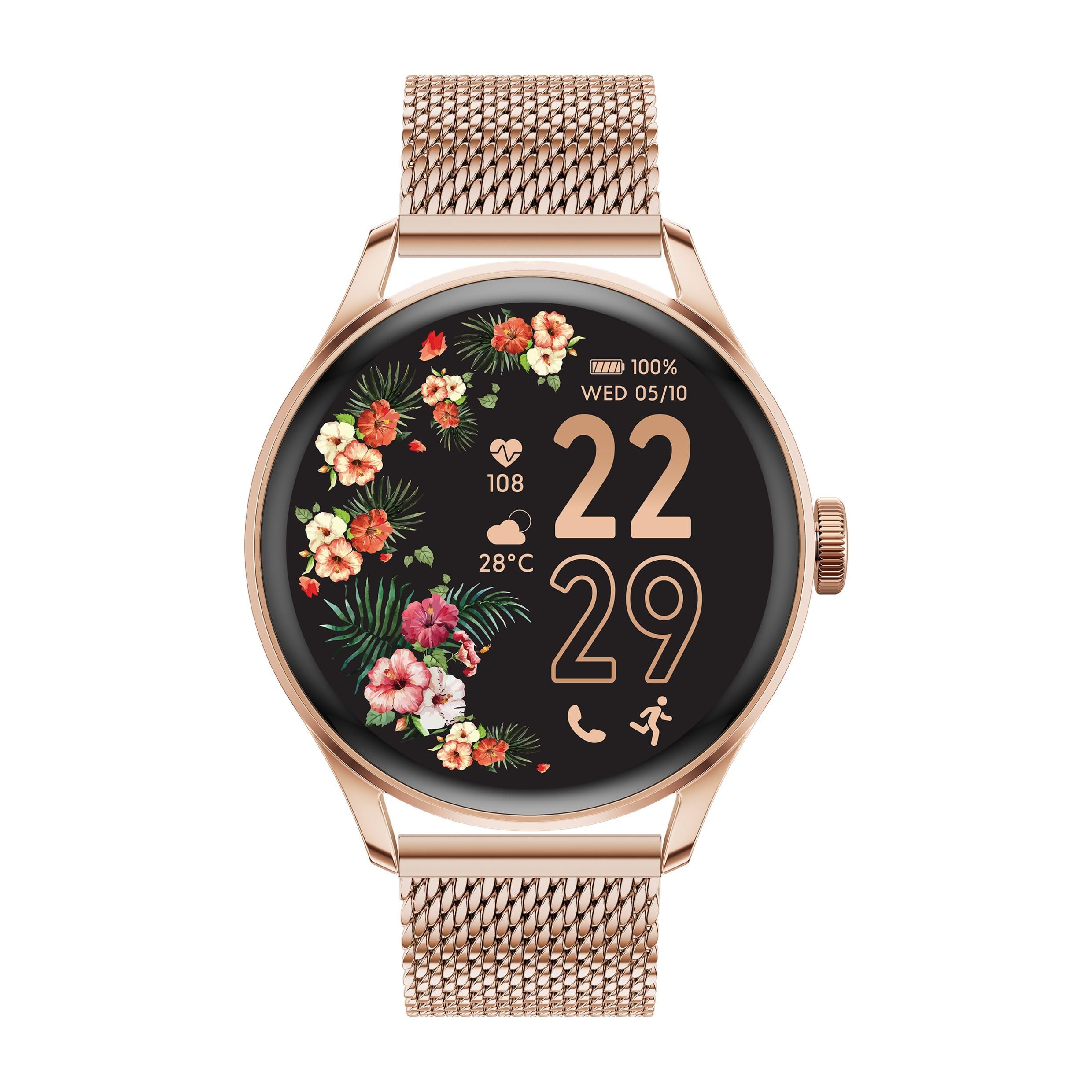 Ice-Watch - ICE smart 2,0 - Round pink-gold ladies' connected watch with metal bracelet - 023394 (1.20 inches)