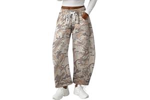 Lepunuo Barrel Sweatpants Women Casual Baggy Elastic Waisted Pants Wide Leg Gym Trousers with Pockets