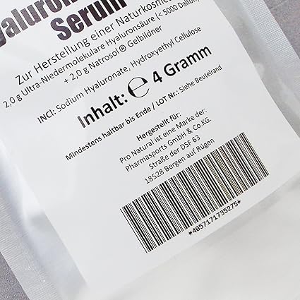 Hyaluron Saure Natrosol Pulver Komposition 4g Zum Selbst Herstellen Hoch Dosierter Konzentrierter Hyaluron Saure Creme Gel Serum Konzentrat Wirkt Als Feuchtigkeit Spendendes Anti Aging Falten Face Lifting Gesicht Pflege Creme Serum Amazon De