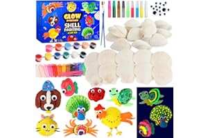 SUPREME XMAS Kids Sea Shell Painting Kit Arts and Crafts Gifts for Boys Girls Glow in The Dark Craft Activities Kits Creative Art Toys for 4 5 6 7 8 9 10 11 12 Year Old Stocking Stuffers Birthday Xmas Party Favors