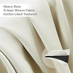 Melodieux Blackout Curtains for Bedroom Beige Room