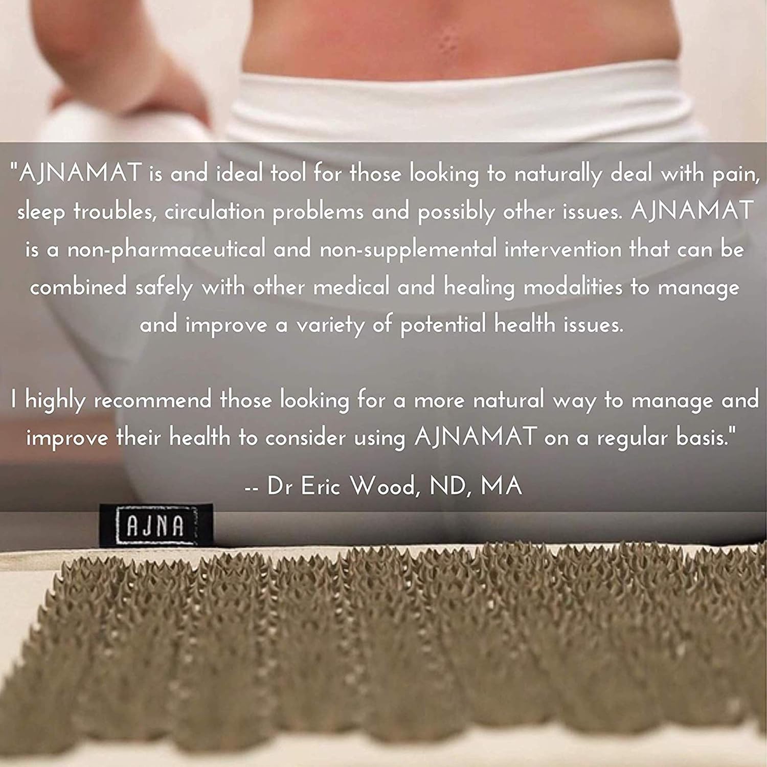 Ajna Acupressure Mat for Massage - Natural Organic Linen Cotton Acupuncture Mat and Bag - Back Pain Relief, Neck Pain Relief, Stress Reliever, Reflexology, Sciatica, Trigger Point Therapy (Natural): Health & Personal Care