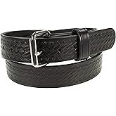 The Old Timer - Heavy Duty 14 oz. Leather, Basketweave Embossed, Concealed Carry CCW Gun Belt, Handmade in the USA