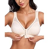 HACI Women's Front Closure Posture Bra Full Coverage Back Support Wirefree Unpadded