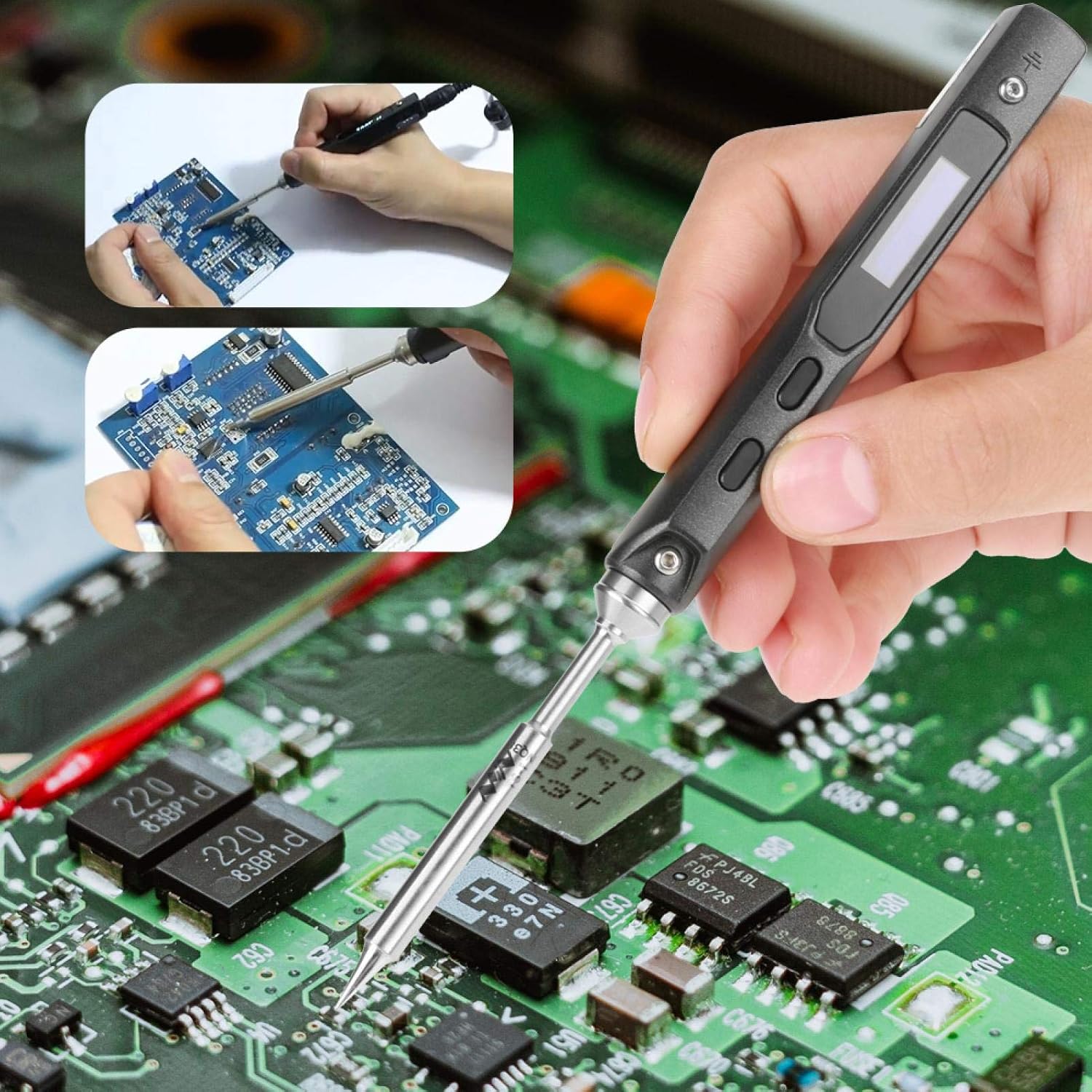 Soldering Iron Kit,65W TS100 Electric Soldering Iron Welding Tool 100-400℃ Adjustable Repair Soldering Iron Kit,for Electronics,Circuit Board Applications - Image 3