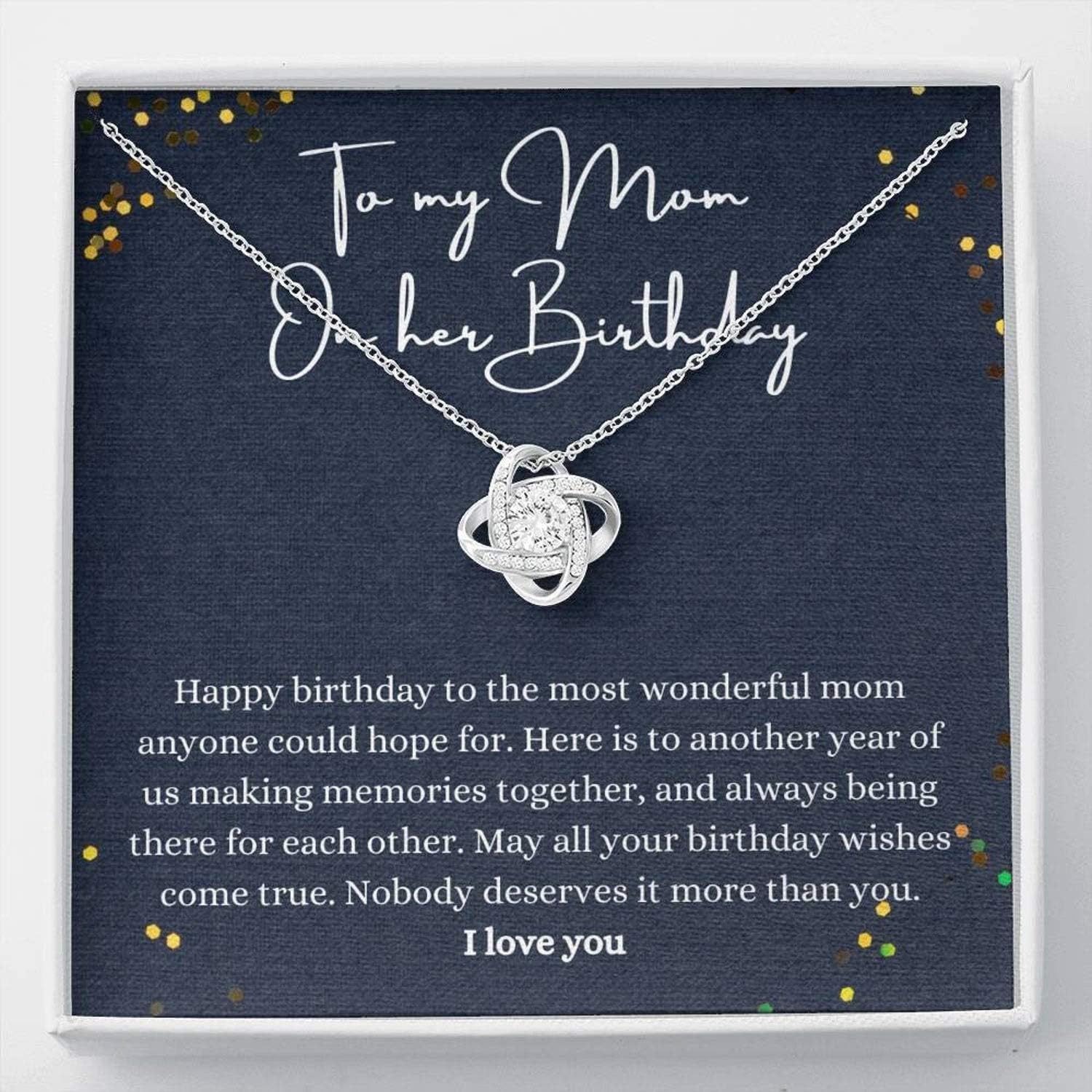 Gifts Necklace Love Knot, Happy Birthday Mom Gift, Mother Birthday