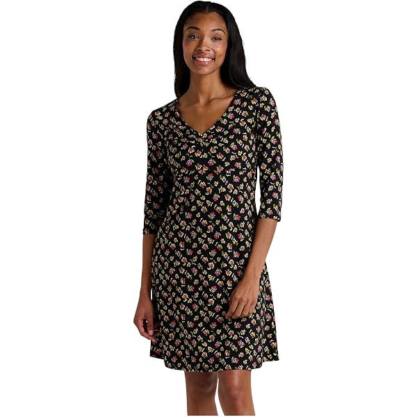 toad and co dresses Toad&Co Women's Rose Midi Short Sleeve Dress, Black, Small at Amazon  Women's Clothing store