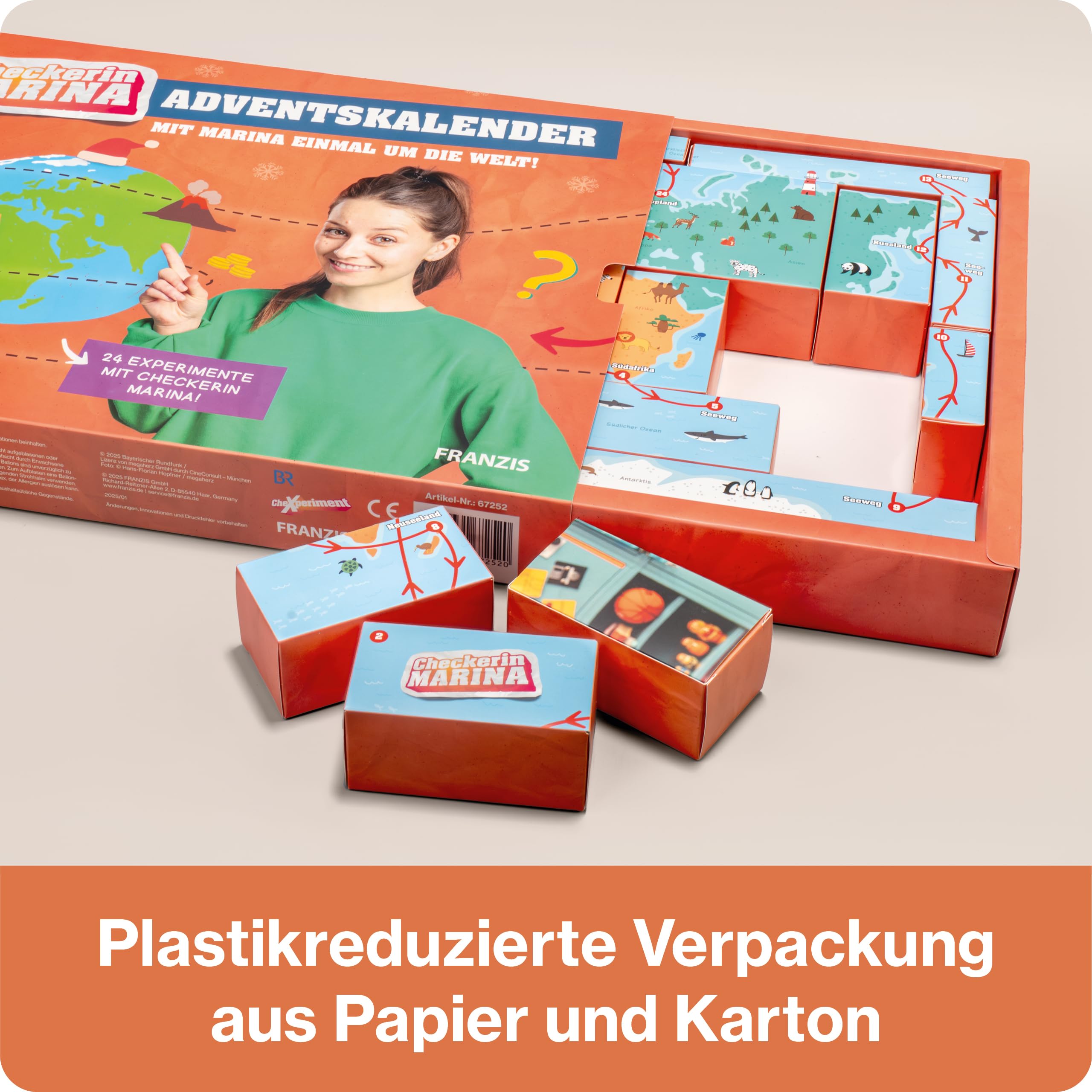 FRANZIS 67252 - Checkerin Marina Adventskalender: Mit Marina einmal um die Welt! 24 Experimente für den Advent! 6