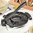 ARC Tortilla Press 6.5 inch, Cast Iron Tortilla Maker Include 100 Pcs Parchment Paper, Heavy Duty Tortillera Pataconera, Flour Tortilla Press, Roti Maker, Taco Maker, Taco Press, Black Gray