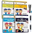 Teacher Designed Large 11x8.5in Reusable Handwriting Workbooks (Sight Word Copy Included)- Kids Learning Calligraphy, Magic Practice Copybook for Preschool, Kids Ages 3 to 8 (4 Pack)