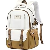 Caoroky knight Travel Laptop Backpack for Women Girls Elementary High School Bag College Backpacks Waterproof Daypack Large Bookbags Purse for Teens Students Computer Bags 15.6 Inch-Brown