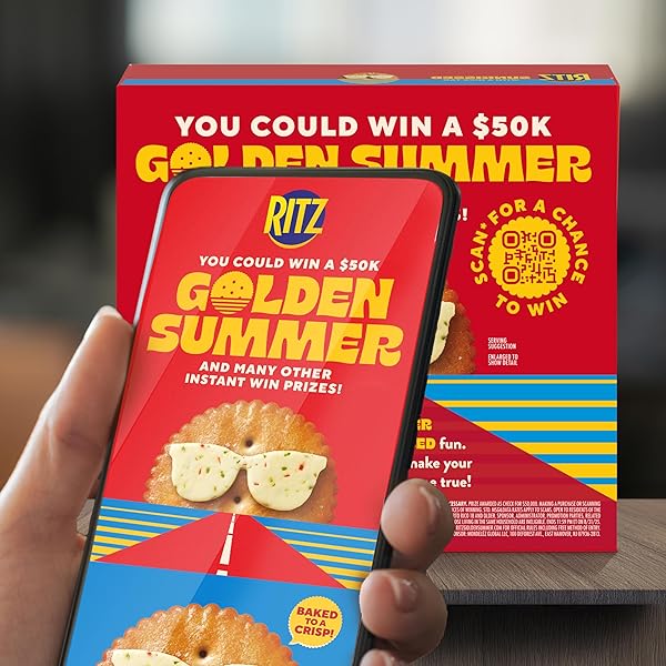 RITZ SUNKISSED CRACKERS, SNACKS FOR KIDS AND ADULTS, LUNCH SNACKS, LIMITED EDITION, 13.7 OZ