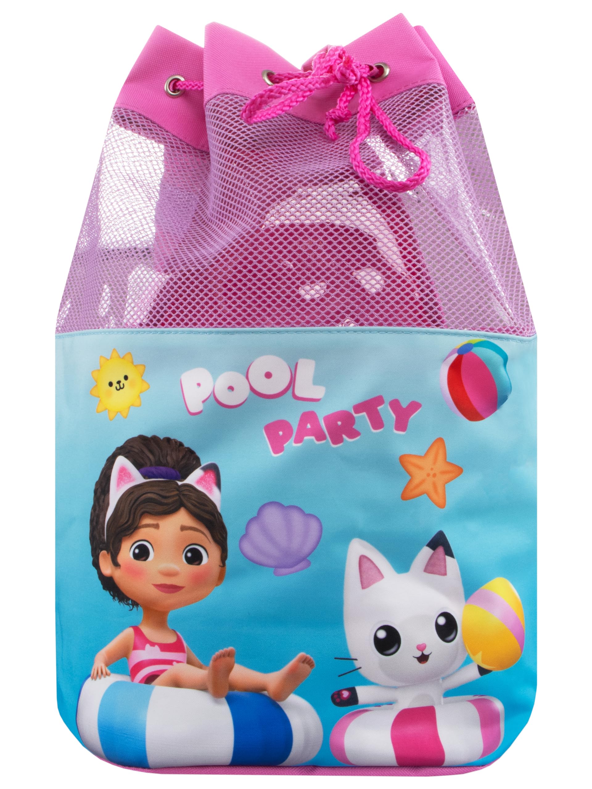 DREAMWORKS GABBY'S DOLLHOUSE Girls Swim Bag | Girls Swim Bag | Gabby And Pandy Paws Pool And Beach Bag | Pink One Size