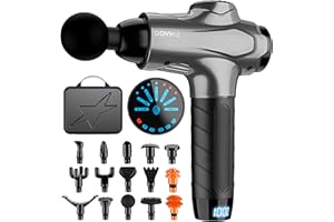 DDVWU Massage Gun - Electric Muscle Massage Gun Deep Tissue, Percussion Massage Gun for Pain Relief, Handheld Massager Electric Portable Quite Massager G-Gray
