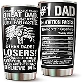 WOOKOO Dad Tumbler - Gifts for Dad on Fathers Day, Christmas, Birthday - Dad Coffee Mug - Dad Cup - #1 Dad Tumbler - Daddy Cup - Gifts for Dad from Daughter, Son - Dad Nutrition Facts Tumbler