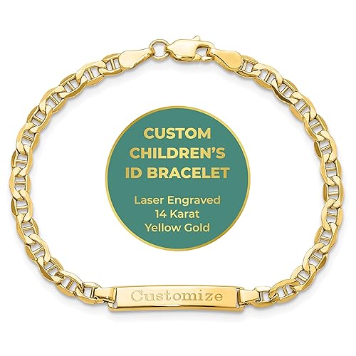 Brilliant Bijou Children's Name Bracelet ID Engraved Bracelet