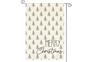 AVOIN colorlife Watercolor Christmas Tree Merry Christmas Garden Flag 12x18 Inch Double Sided Outside, Festive Holiday Yard Outdoor Decorative Flag