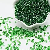 Dark Green Glass Seed Beads 5000 Pcs, 3mm Small Craft Pony Beads Bulk for Bracelets, DIY Necklace Ring Waist Chain