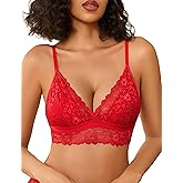 Avidlove Lace Bralette for Women Sexy Wireless Bralettes Non Padded Bralette V Neck Minimizer Lingerie