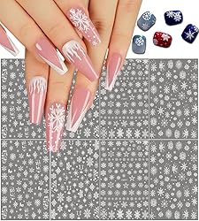 Snowflake Nail Art Stickers Decals - 8 Sheets 3D