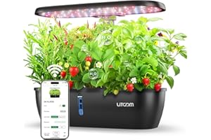 litokam Smart Hydroponics Growing System Kit with APP&WiFi Controlled, 15-Pod Indoor Herb Garden Planter with 2 Grow Modes, 24W Growing LED, Pump System, 24H Timer, Indoor Garden for Home
