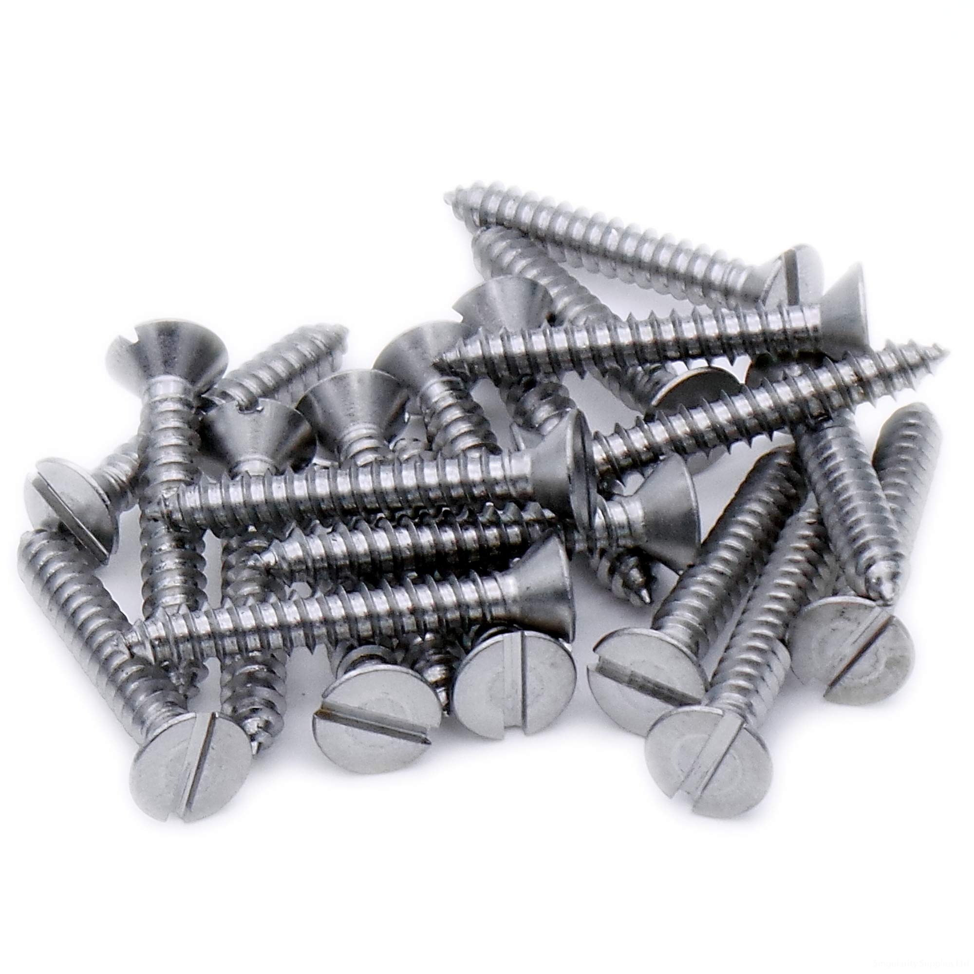 No.12 x 2.75 (5.5mm x 70mm) Slot Countersunk Self-Tapping Screw - Stainless Steel (A2) (Pack of 20)