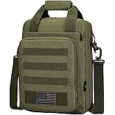 ZHIERNA Tactical Messenger Bag, Tactical Briefcase Laptop Bag Heavy Duty MOLLE Shoulder Pack Handbag for Men(Patch Included)