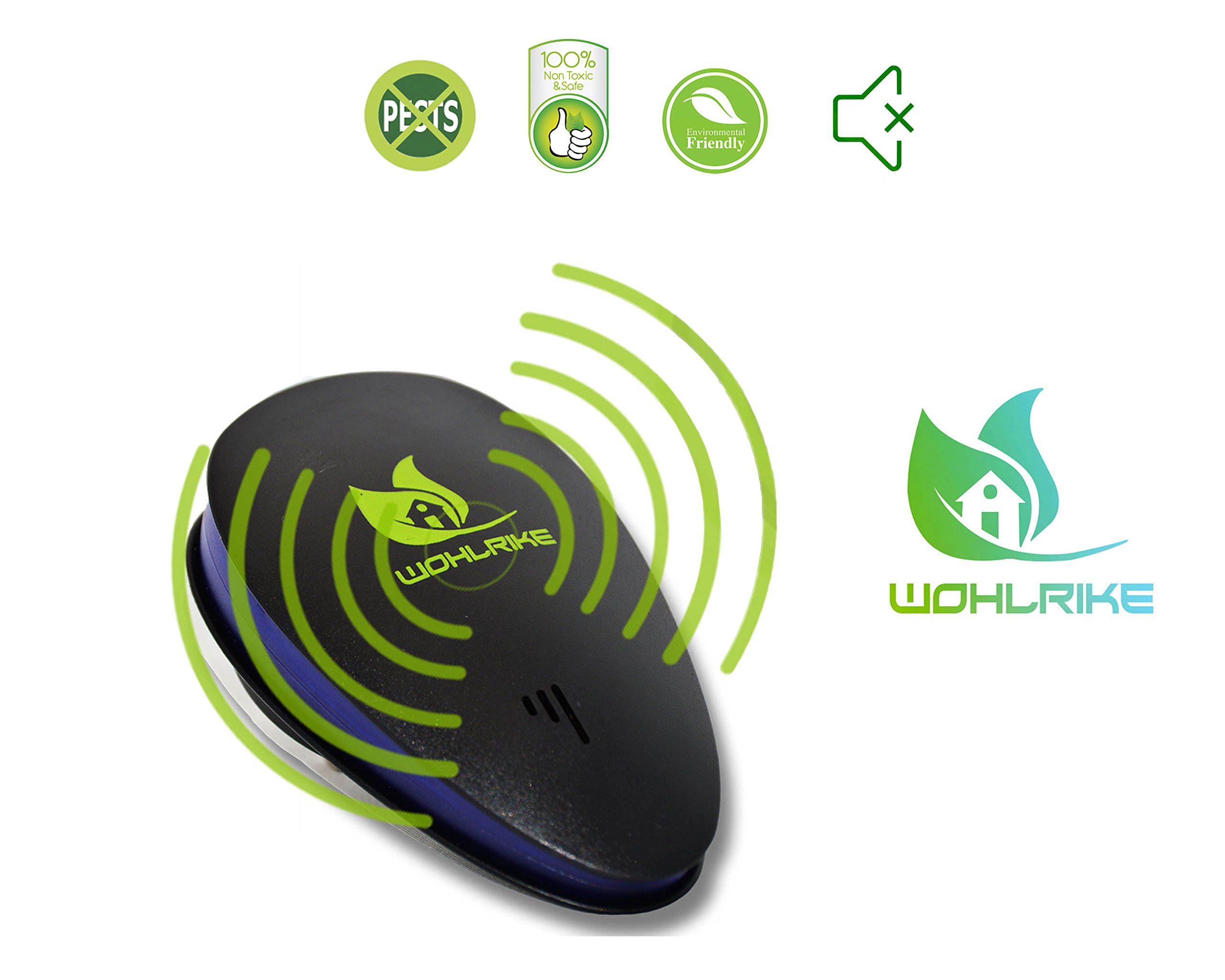 WOHLRIKE Ultrasonic Pest Repellent Plug-In Kit –Portable, Compact, Truly Effective & Non Toxic Insect Repeller Control –For Mosquitoes, Ants, Mice, Rats, Flies, Bees, Bugs, Fleas, Roaches & More