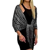 ShineGlitz Shawls and Wraps for Evening Dresses, Metallic Glitter Shawls for Women, Sparkling Wedding Giving Shawl Gift